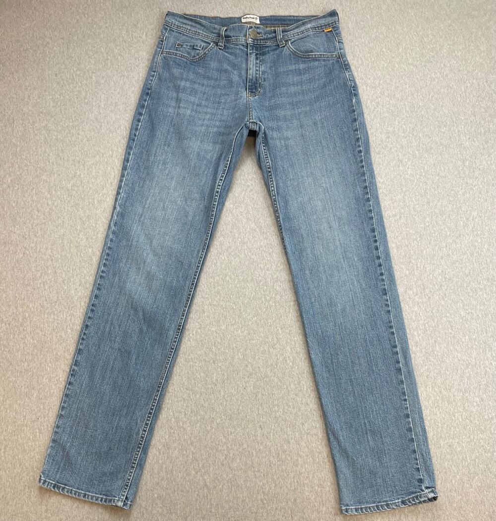 Timberland Jeans‎ Mens 32 x 34 Blue Cotton Blend Stretch Straight